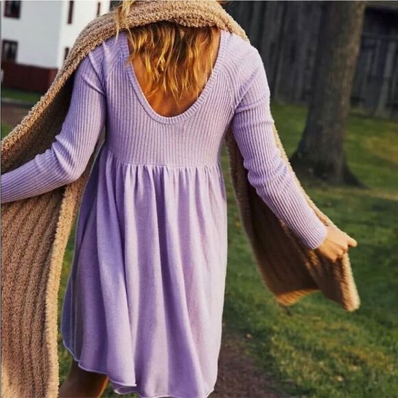 Free People The Luxe Sweater Babydoll Dress Size M - Picture 2 of 8